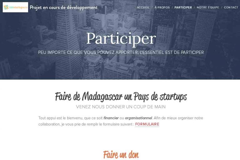 100startups.co veut financer 100 startups Malgaches