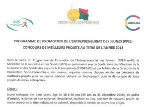 Appel à candidature du concours de projet MJS